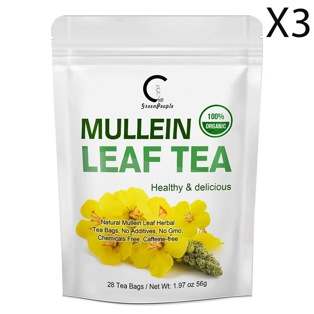 100% Organic Mullein Leaf Tea Non-GMO, Chemical Free, Caffeine Free, Soothe Respiratory Discomfort,  Relaxation & Restful Sleep