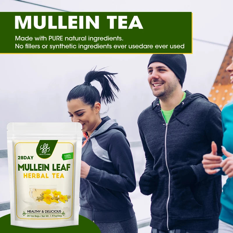 100% Organic Mullein Leaf Tea Non-GMO, Chemical Free, Caffeine Free, Soothe Respiratory Discomfort,  Relaxation & Restful Sleep